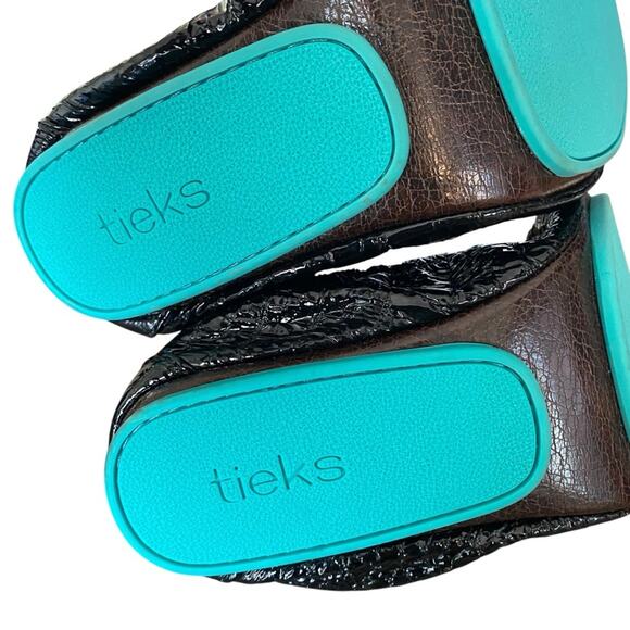 Tieks Italian Leather Ballet Flat Crocodile Patent Print Black size 9 - Picture 7 of 8